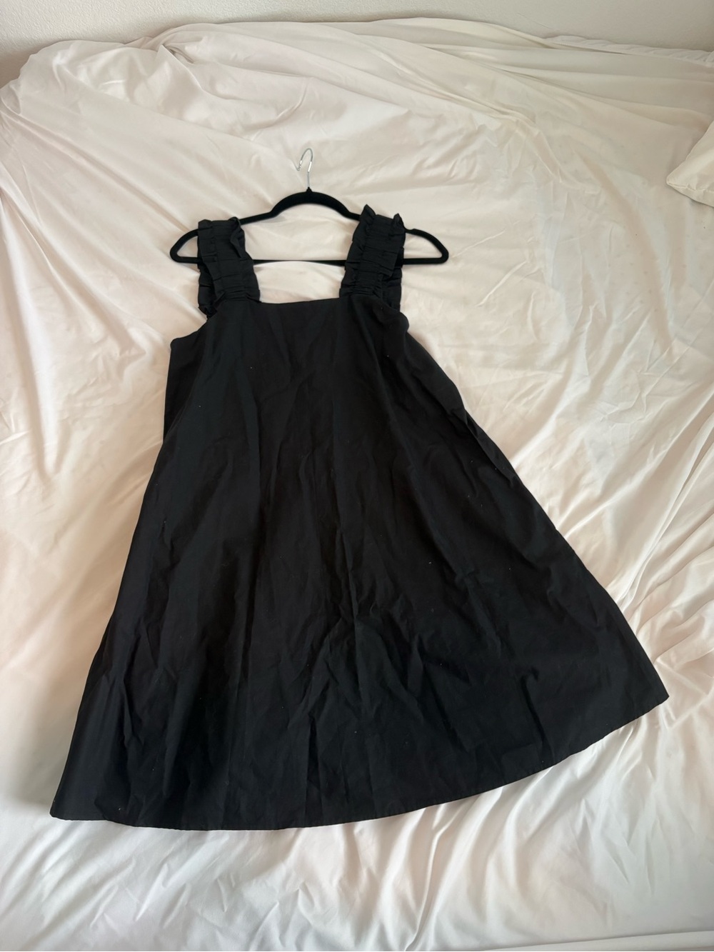 Mango Black Ruffle-Trim Dress